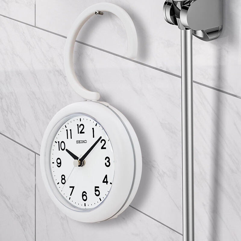 SEIKO日本精工时钟家用浴室可挂墙可摆放简约钟表厨房卫生间防水钟挂钟
