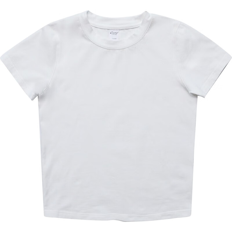 纯一良品（CUNYI）童装儿童短袖T恤男童夏装中大童打底衫女童t恤男孩纯色上衣 白色 160 cm
