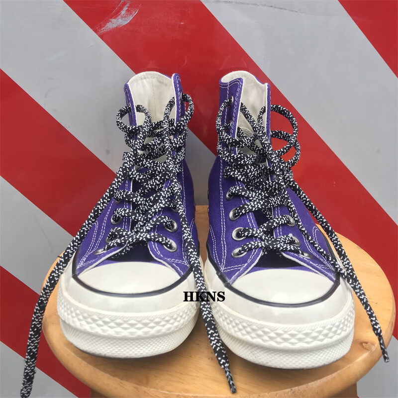 hkns适配匡威1970s帝王紫鞋带converse高低帮帆布鞋黑白原装鞋带绳 1