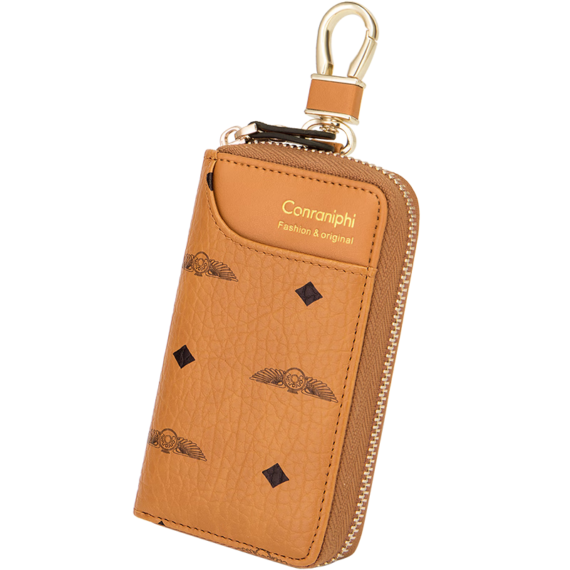 Conraniphi品牌钥匙包：女时尚印花汽车钥匙扣小巧便携大容量收纳包生日礼物送女友老婆博雅棕价格走势及选购指南|钥匙包怎么看历史价格走势