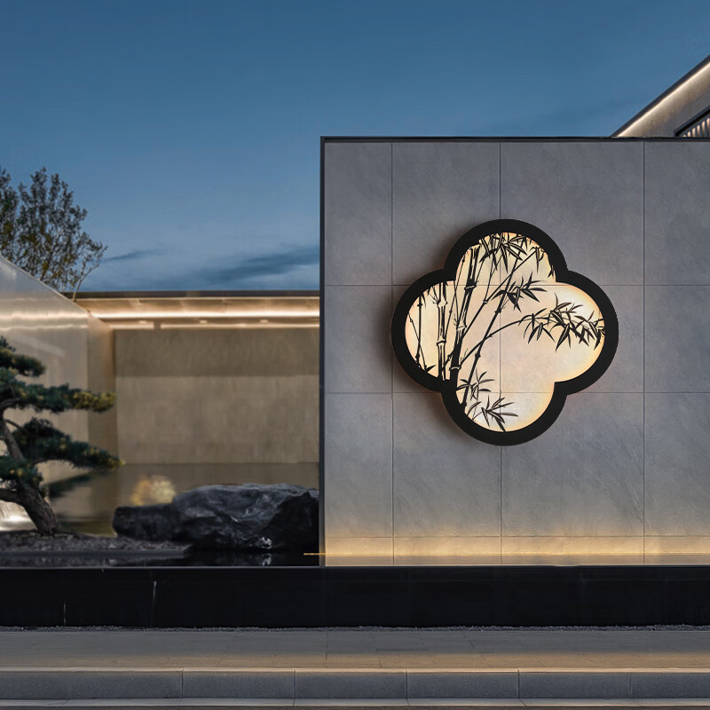 壁灯户外防水花园别墅庭院景观装饰园林影壁围墙设计中式院子造景