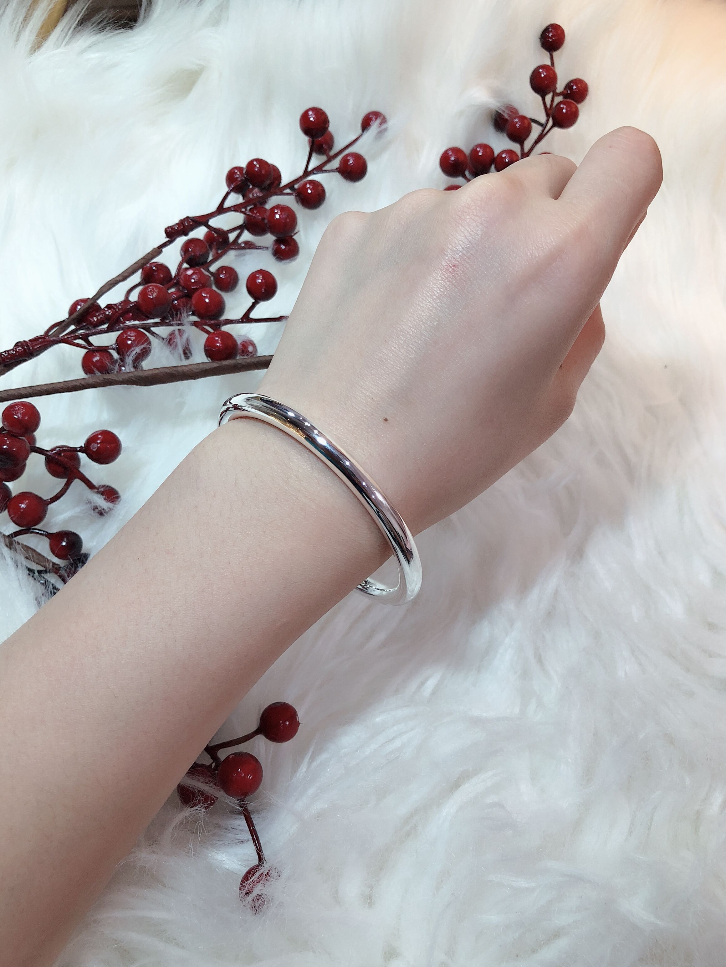 送女友生日礼物时尚开口可调节银手镯细银手镯精致小众设计冷淡风手镯