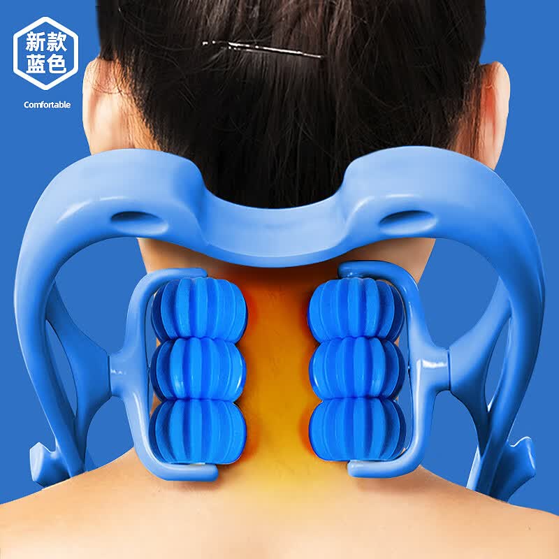 颈椎按摩棒 颈椎按摩器手动夹脖子颈部揉捏神器手持式家用经络滚 新款