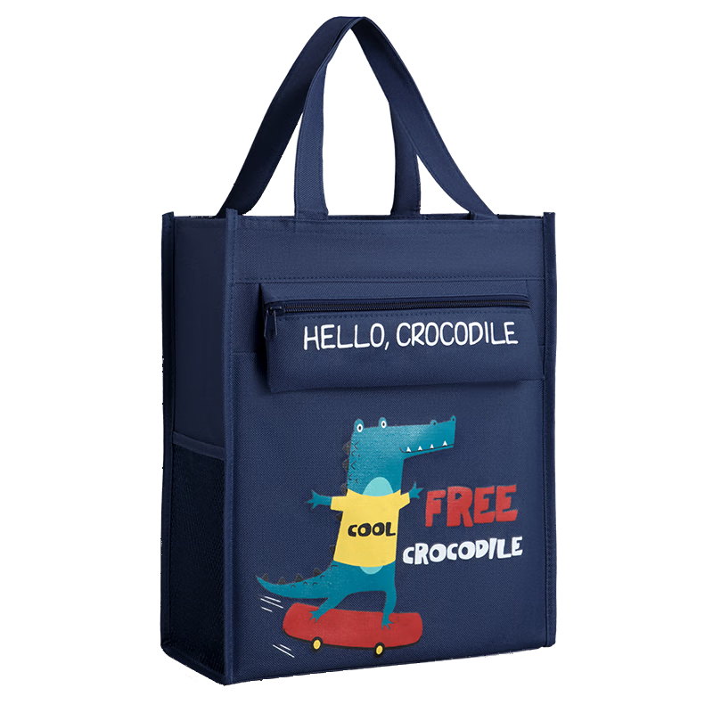 法拉蒙(faramon)學(xué)生手提補習(xí)袋拎書袋學(xué)生書包帆布學(xué)習(xí)補課資料試卷收納袋作業(yè)拉鏈?zhǔn)绞痔岚?滑板恐龍