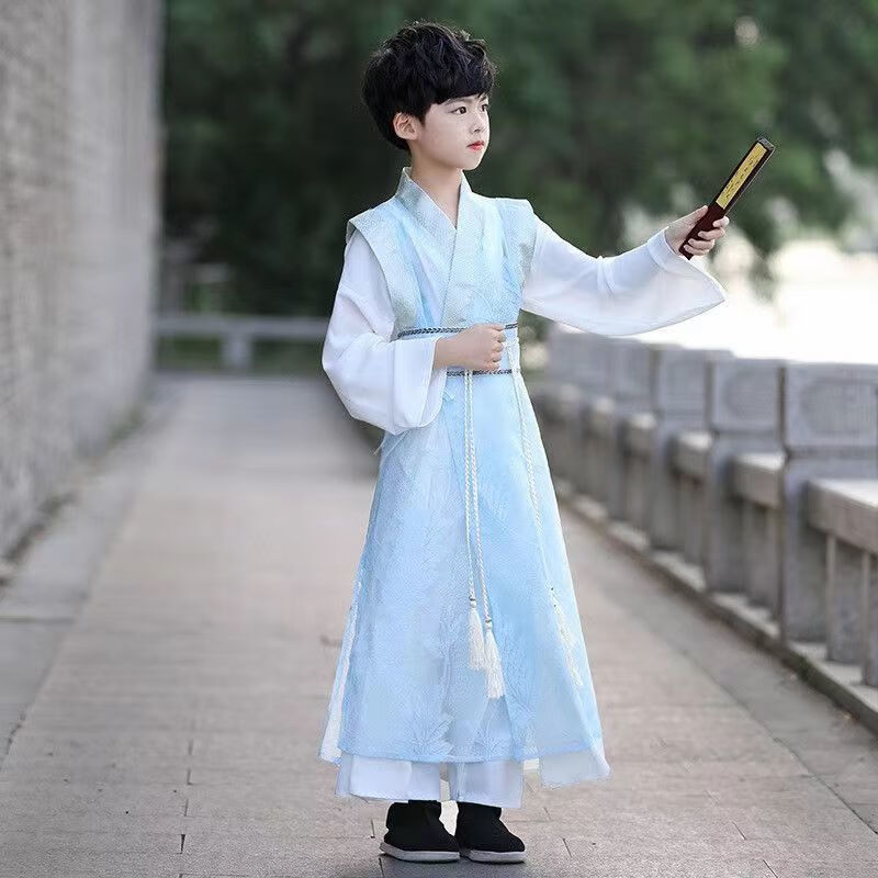苏巴魔男童改良汉服儿童古装少爷新款古风小男孩小公子霸气侠客帅气薄