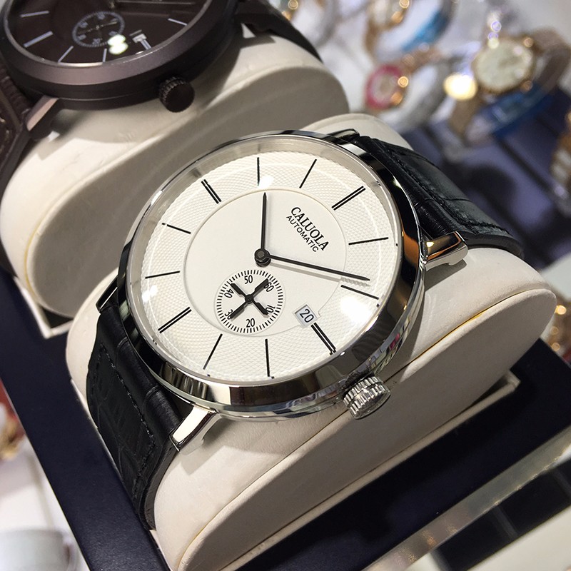 卡罗莱(caluola)全自动机械手表 男防水皮带商务简约时尚商务腕表ca