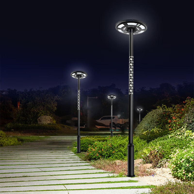 户外庭院灯别墅家用高杆小区公园景观灯玉碟灯-6光源-带4米雕花高杆亮