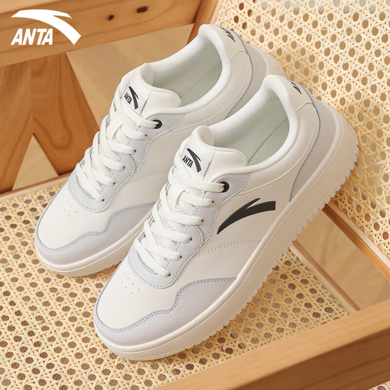 安踏(anta)板鞋男新年款2024夏季学生轻便小白鞋休闲鞋厚底百搭运动鞋
