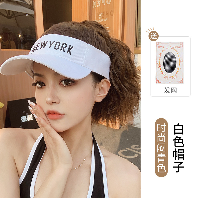唐妮 假发女短发字母鸭舌帽子马尾一体时尚夏全头套式短卷发棒球帽HMY 白色帽子【闷青色】+发网属于什么档次？