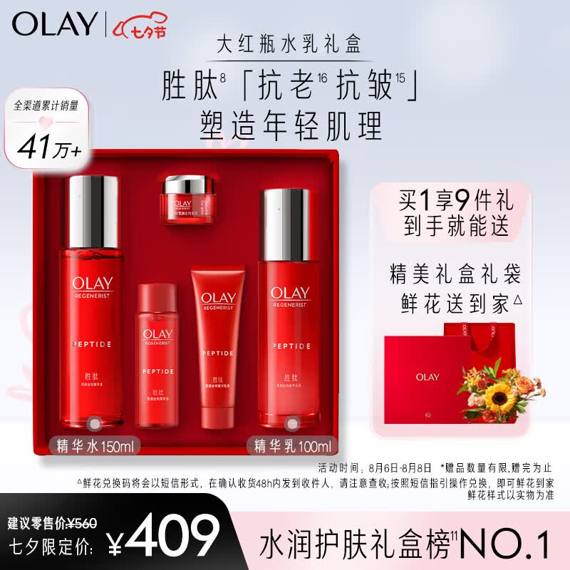 玉兰油（OLAY）大红瓶水乳套装补水护肤品礼盒（乳液+爽肤水）七夕情人节礼物怎么样,好用不?