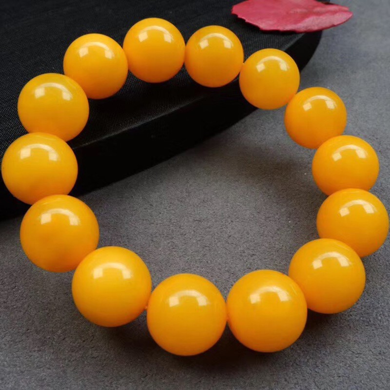 慈心缘 老蜜级高品质蜜蜡手串满蜜鸡油黄佛珠男女手链平安收藏送礼物