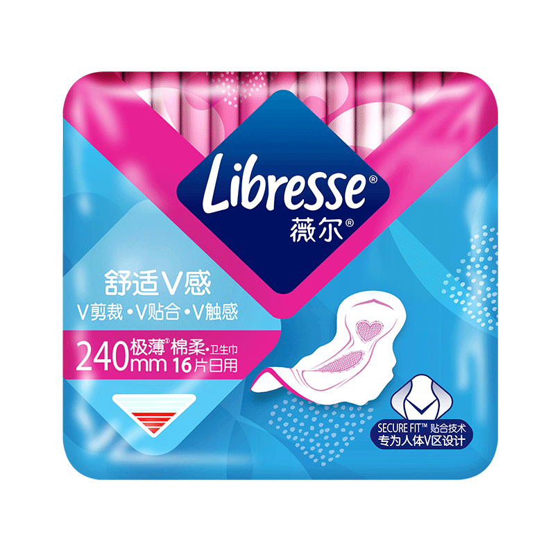 薇尔 Libresse 舒适V感日用卫生巾 24cm*16片