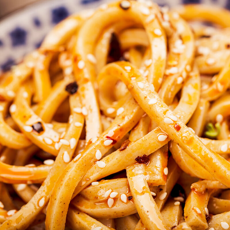 哺食旺麻酱凉皮麻将速食面皮陕西西安开袋即食真空袋装盛家拌酿皮