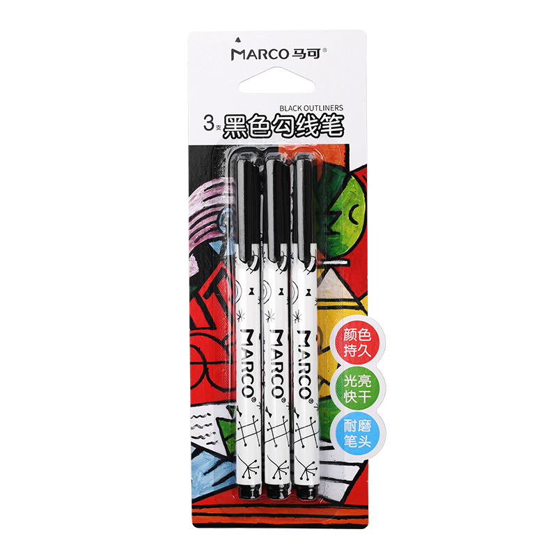 ���ڲ��������ɣ�MARCO��˫ͷ���߱�ϸ�˼Ǻű� ��ͯ�滭�Ӵֺ�ɫ��֧�������׶�԰Ϳѻ��ߺ�ɫˮ�Աʿ�װ1287-3BL