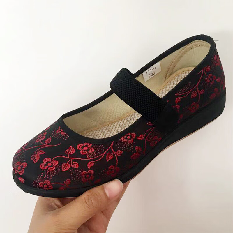 璇醇小脚裹脚老太太鞋小码单鞋老奶奶软底老人鞋女妈妈鞋33码 红色5