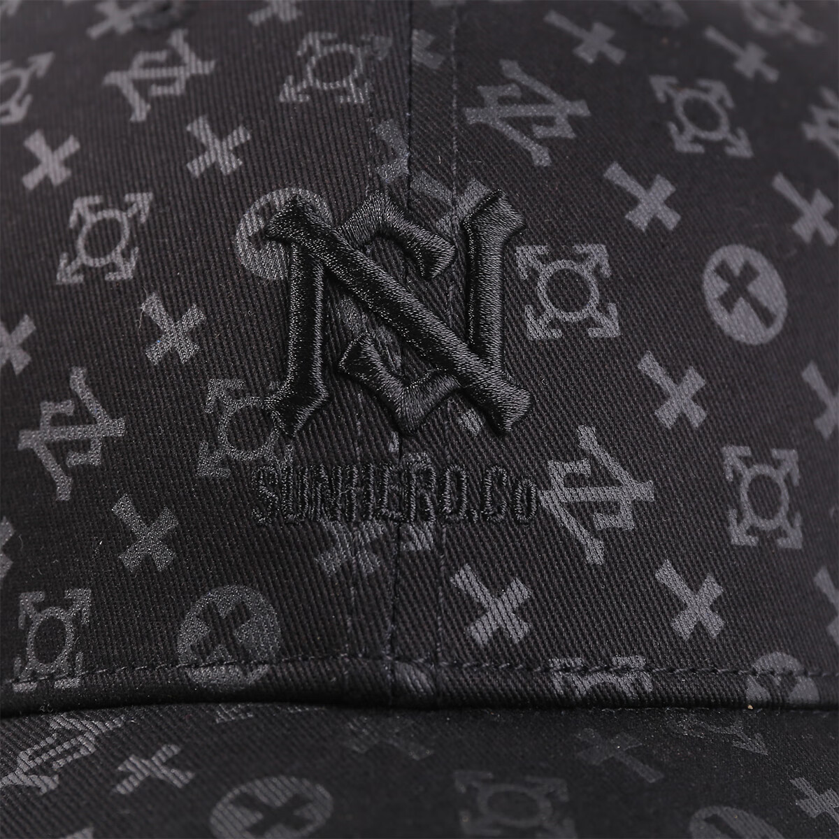 sunhero潮牌棒球帽男女情侣ins轻奢老花鸭舌帽满版印花防晒弯檐帽显脸小 3D印花棒球帽 XL （59-61）可调节[仅适大头男]