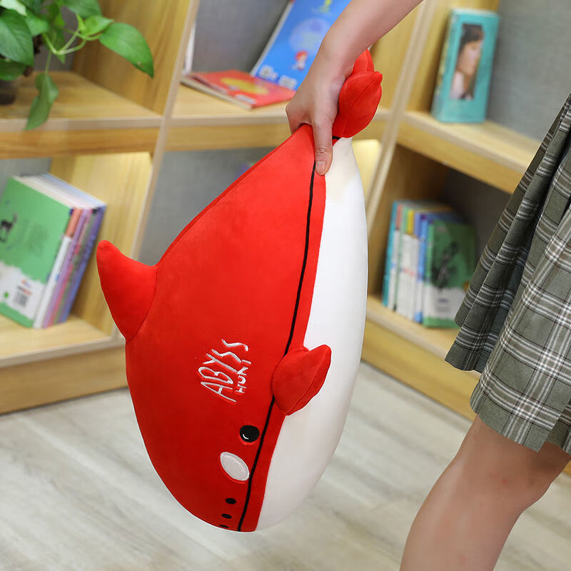 明日方舟斯卡蒂红色虎鲸抱枕毛绒玩具鲸鱼公仔海豚布娃娃大号玩偶 75