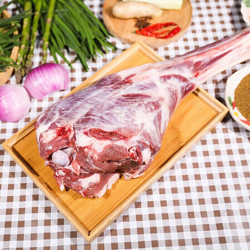 皓谦大羊腿烧烤羊小腿新鲜整只全腿后腿羊棒骨带肉生羊肉 5斤左右