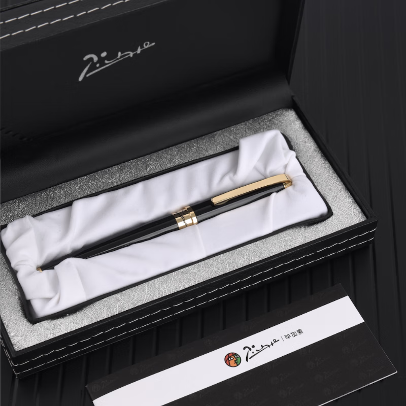 毕加索(Pimio)钢笔918财务美工商务办公高档暗尖美工笔917书法练字签名弯尖美工笔节日送礼钢笔 918全金色财务弯尖美工(0.7mm)礼盒装