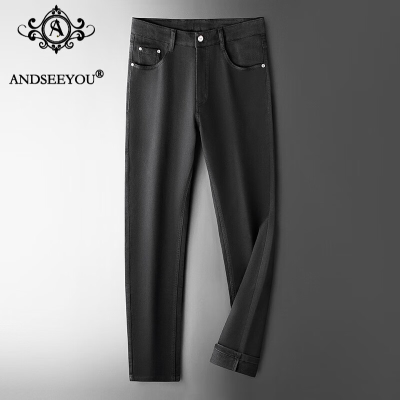 andseeyou品牌 男士牛仔裤 国潮服装2023夏季新款时尚潮流商务休闲