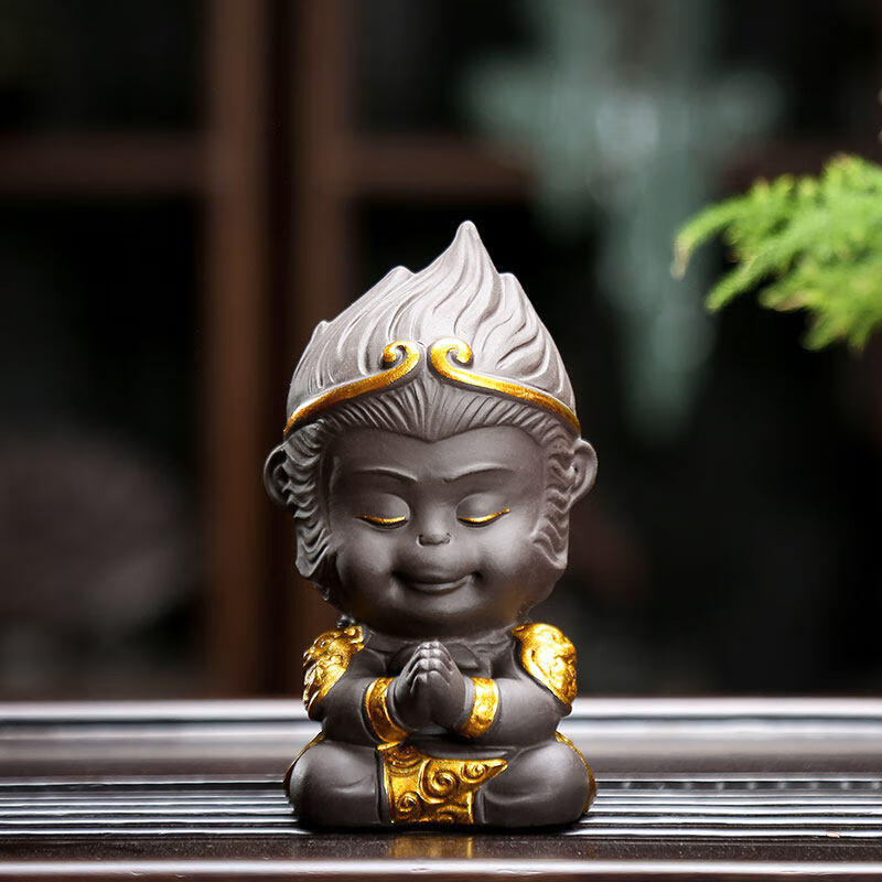 义乌小商品馆  紫砂茶宠摆件精品可养孙悟空摆件齐天大圣茶具茶桌茶台