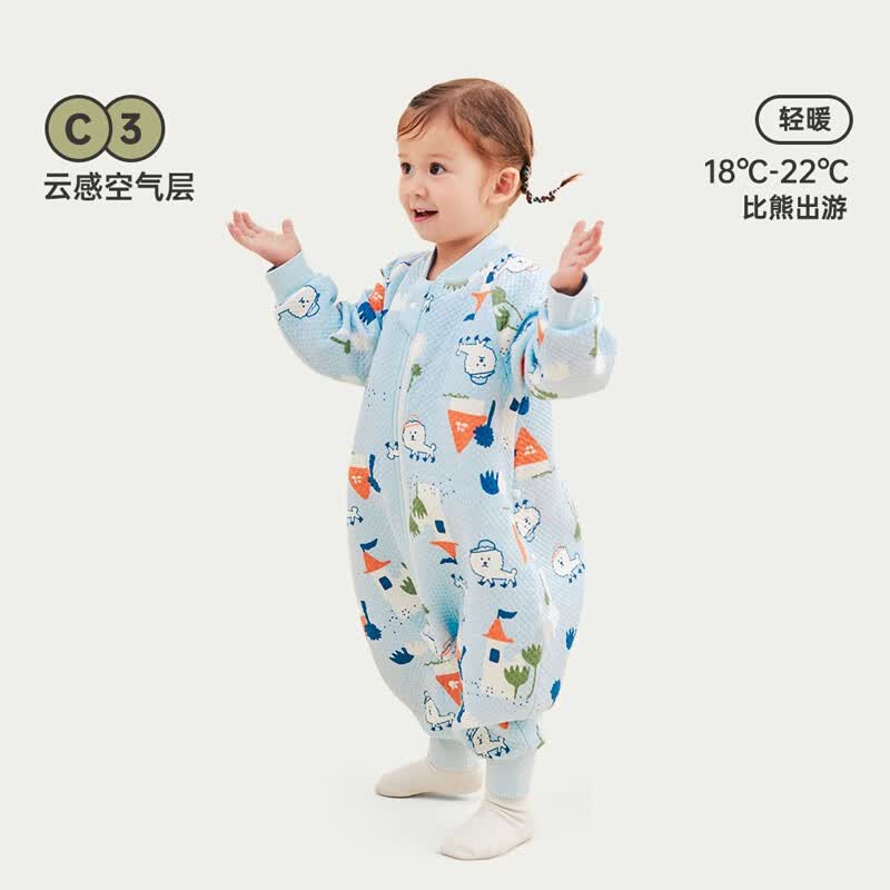 威尔贝鲁WELLBER 宝宝睡袋春秋纯棉婴儿分腿睡袋儿童防踢被子四季通用 比熊出游 95（建议身高100-110cm宝宝）属于什么档次？