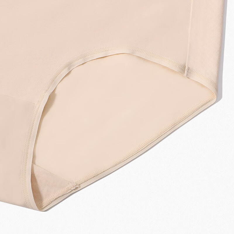 夏娃之秀纯色内裤亲肤痕无痕舒适透气提臀学生收腹三角棉款打底短裤3条装 常规版(白色+黑色+肤色) 3条 M