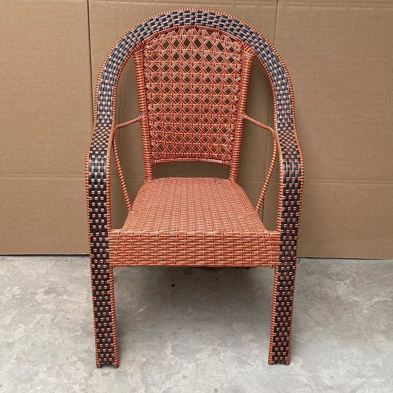 朵貌德国品质加大加固款带扶手椅子靠背椅藤编椅子室外椅子午休PE手工 黑棕色- 2把加大加固藤椅