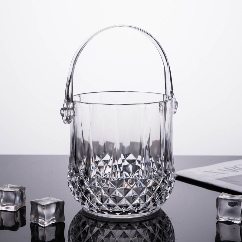 钵至亚克力冰桶酒吧ktv餐厅塑料仿水晶粒桶透明 香槟桶放冰块的桶 仿