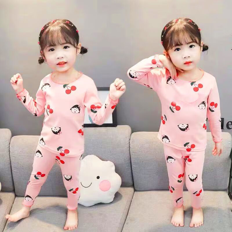 宫钰悦儿童家居服套装女童秋衣秋裤男童睡衣小孩秋冬内衣宝宝卡通两件套 长袖圆领粉色樱桃丸子 120属于什么档次？