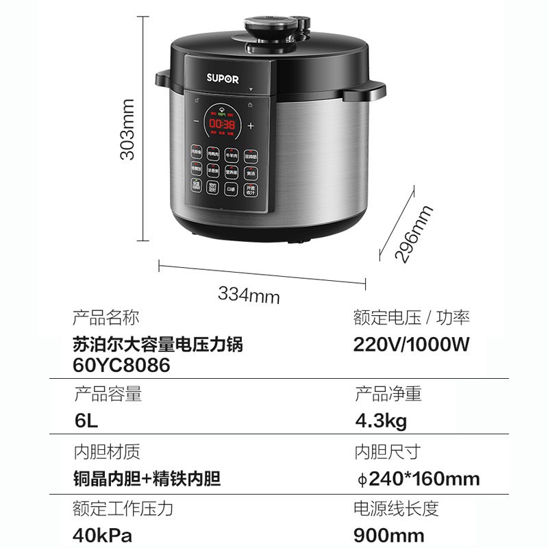 苏泊尔（SUPOR）电压力锅苏泊尔电压力锅6L买前一定要先知道这些情况！哪款性价比更好？