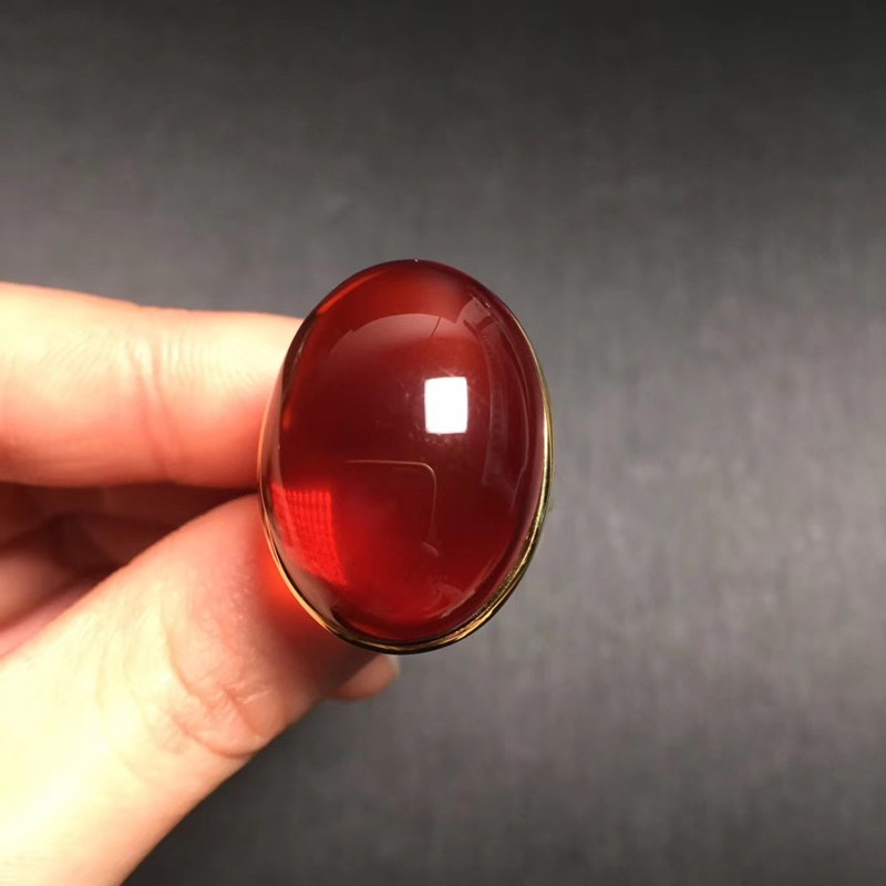 君政珠宝欧款血珀戒指个性时尚波罗的海料 油润血红 净水无暇 形状