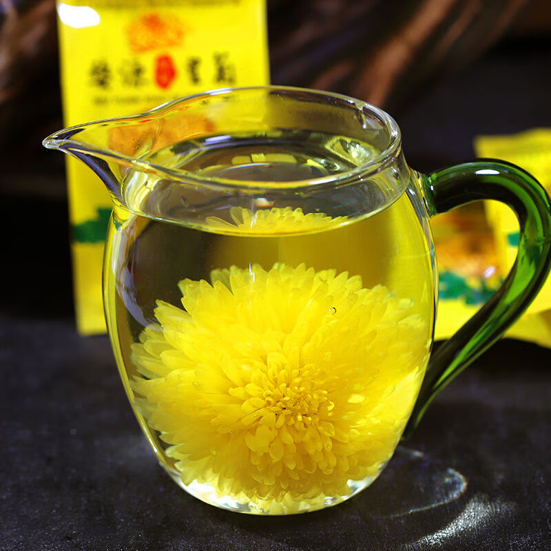 皇茅婺源皇菊花茶江西茶一朵一杯姿源晓起黄菊贡菊 如图