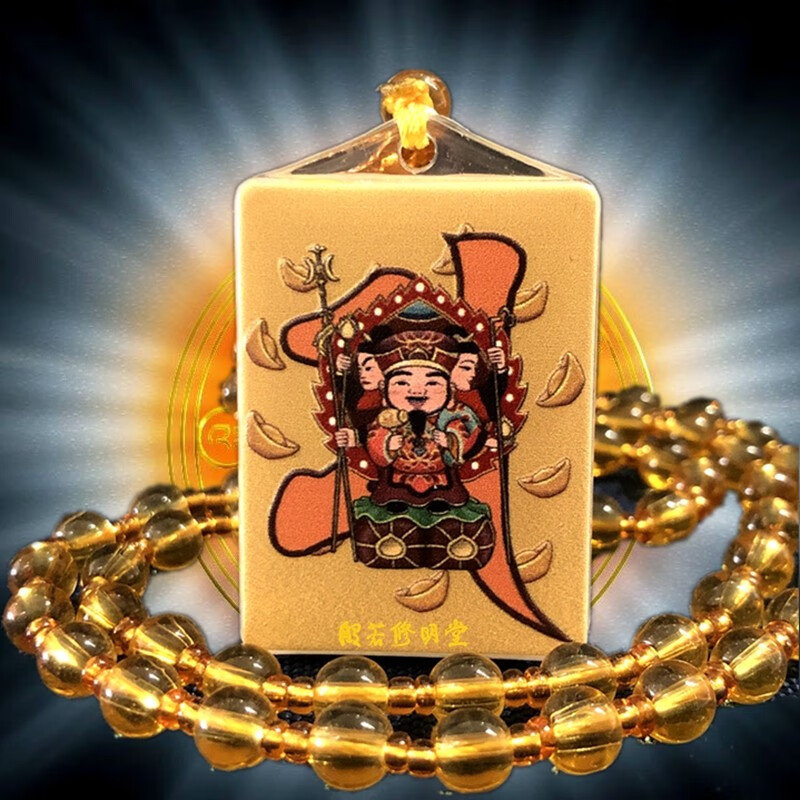 亚克力浮雕三面大黑天项链 生日礼物内装楞严 吊坠项链装饰工艺品挂件