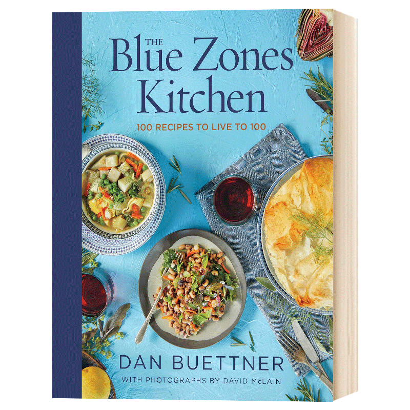 蓝色区域食谱 英文原版 The Blue Zones Kitchen 蓝色地带 活到100岁的100 精装