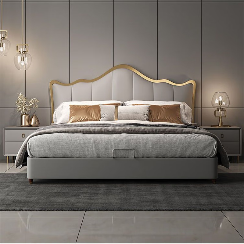 贵宾顾家意式家居真皮床1.5米现代轻奢双人床1.