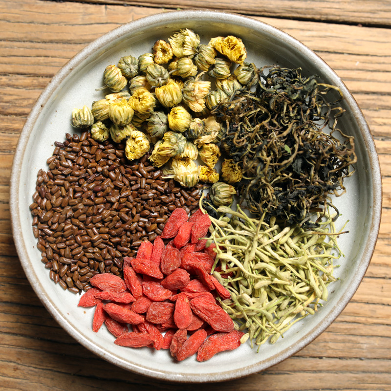 菊花枸杞决明子蒲公英金银花茶组合去火清火养肝明目清热解毒