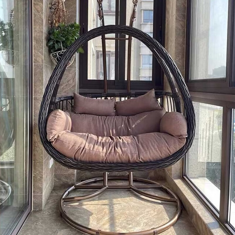 苏旅吊篮藤椅 懒人椅摇椅阳台秋千摇篮椅庭院双人吊椅室内吊床家用