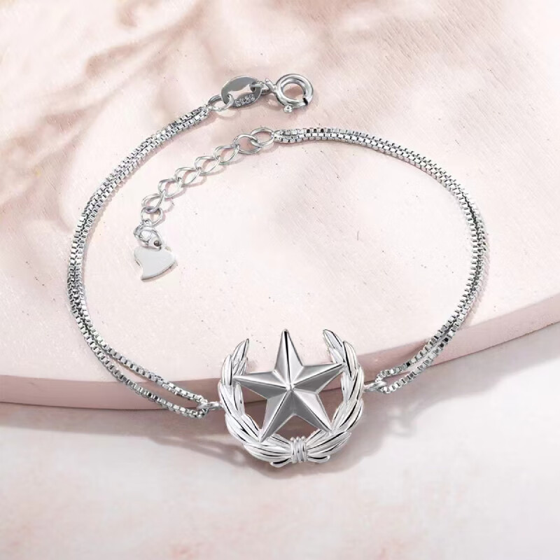 周大生领花军恋s999银手链军嫂军恋礼物编织绳饰520情人节送 送女 送