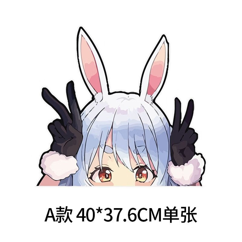 尾贴反光机箱头盔贴jdm动漫电动摩托车贴纸 jdm兔耳女孩c款大号40*37