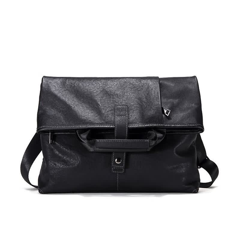 popck斜挎包2023春夏新款时尚大容量头层牛皮单肩男包纯皮挎包男士男