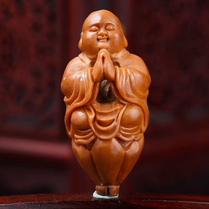 盘道 橄榄核雕单籽 悟佛 文玩橄榄核手把件镂空雕刻 南工大师曹乐 2.