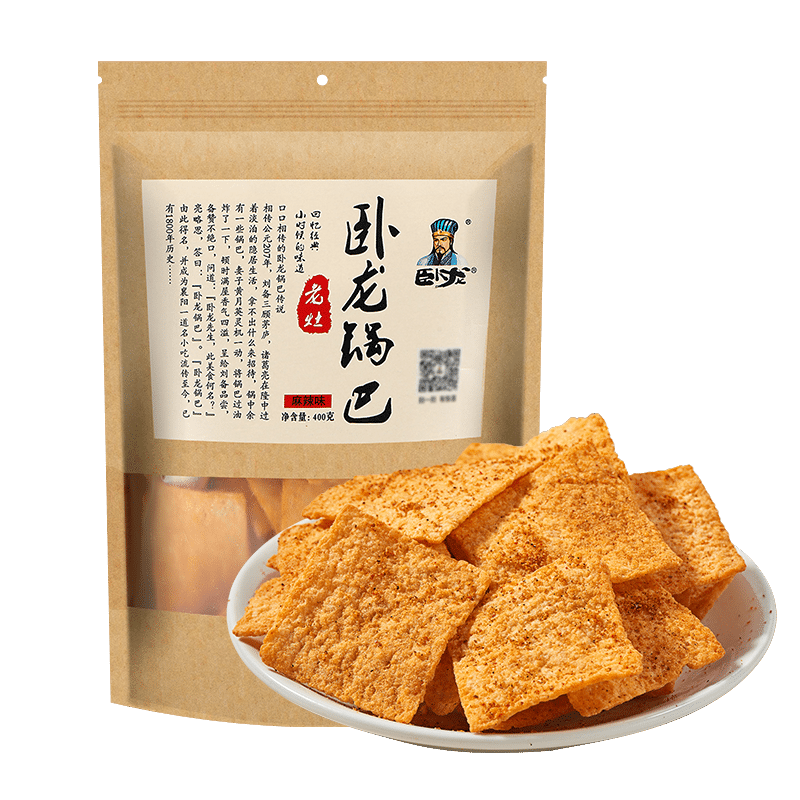 卧龙食品 卧龙锅巴 麻辣味 400g