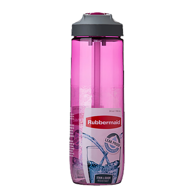 迪茵泰克（DINTAKE）大容量水杯乐柏美材质刻度直饮运动健身塑料水壶太空杯男女 乐柏美吸管杯709ML粉色