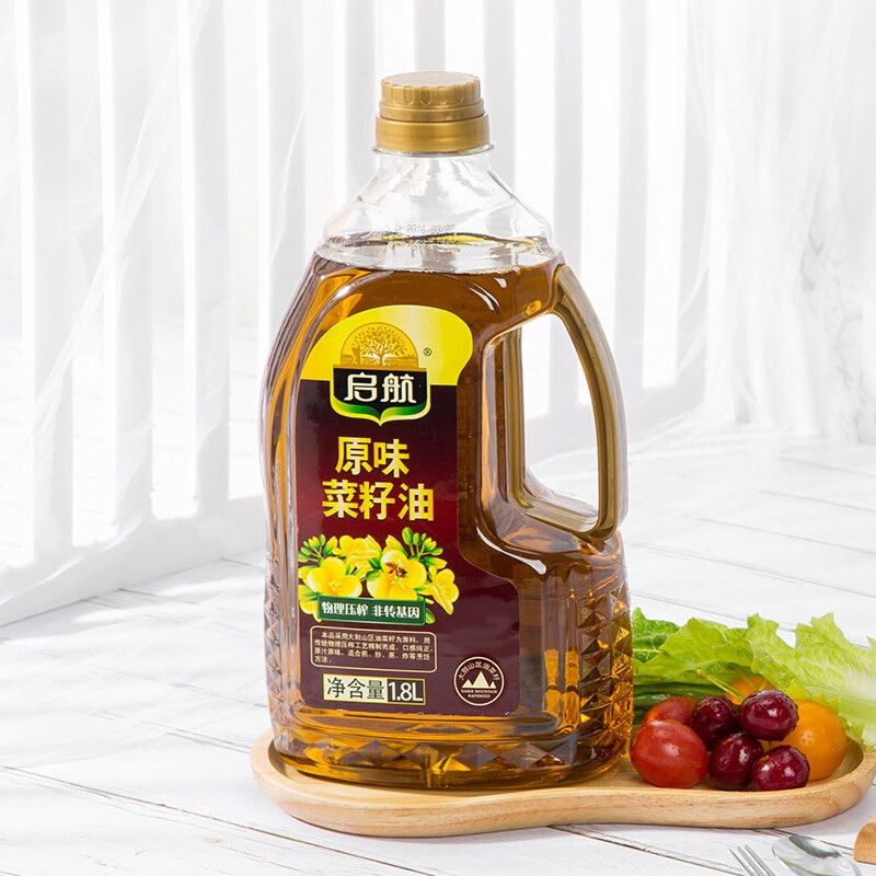 启航 原味菜籽油1.8L/瓶 非转基因压榨菜子油 菜油植物油菜仔油