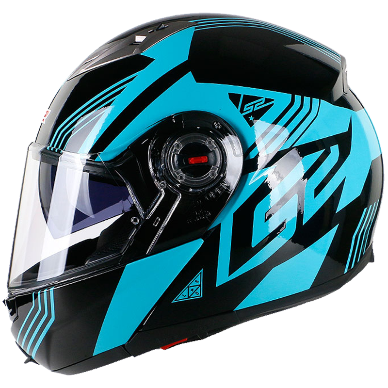 LS2雙鏡片揭面盔電動(dòng)摩托車(chē)頭盔男女高清耐磨賽車(chē)四季通用 FF370 啞黑灰競速 XXL（建議59-60頭圍）