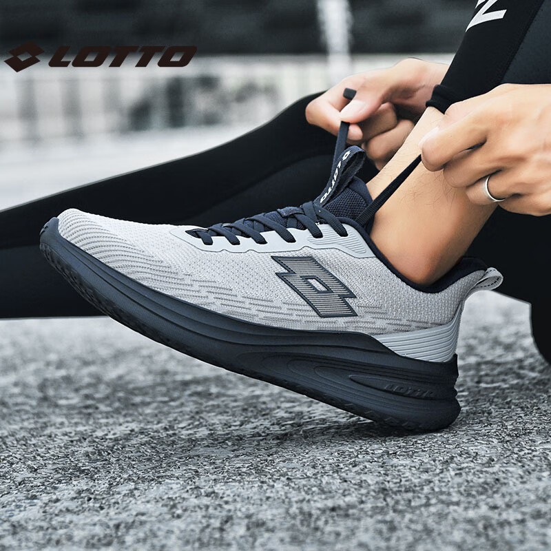 乐途(LOTTO)官方跑步鞋男鞋2024新款夏季网面运动鞋减震软底轻便跑步鞋女 灰色·男 39