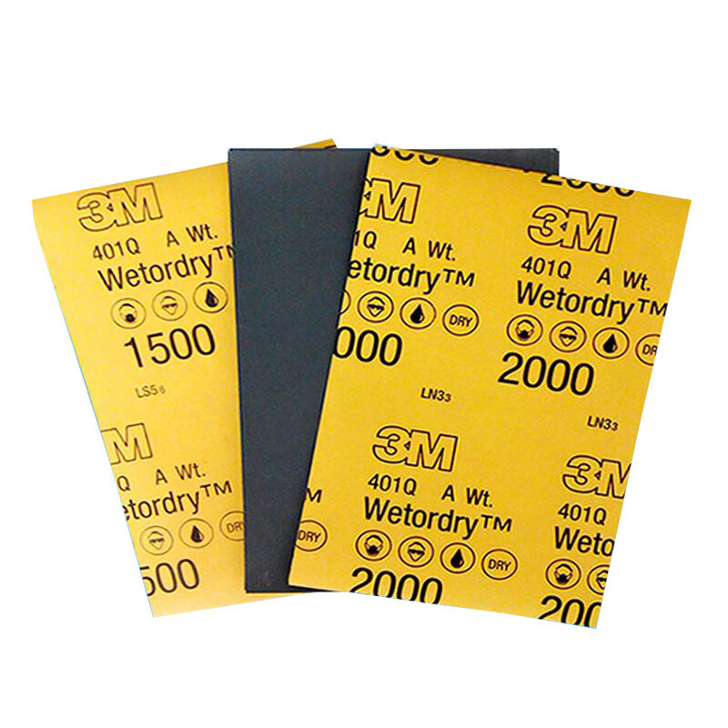 大美光速原装3m401q水砂纸 漆面玻璃抛光汽车打磨美容沙皮2000目1500