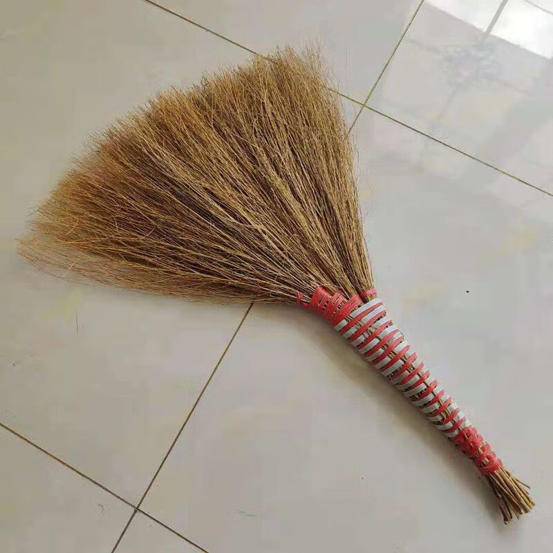 草扫把手工老式笤帚家用庭院工厂农村金丝草加编加厚扫 精选铁扫把1把