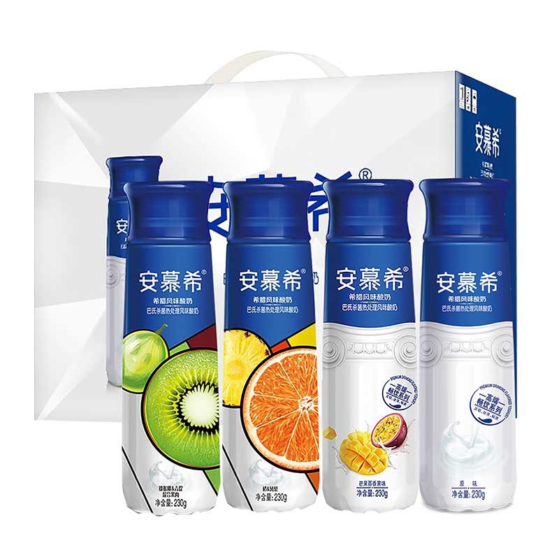 伊利安慕希酸奶高端芒果百香果橙肉凤梨原味混搭230g*10瓶【7月产】